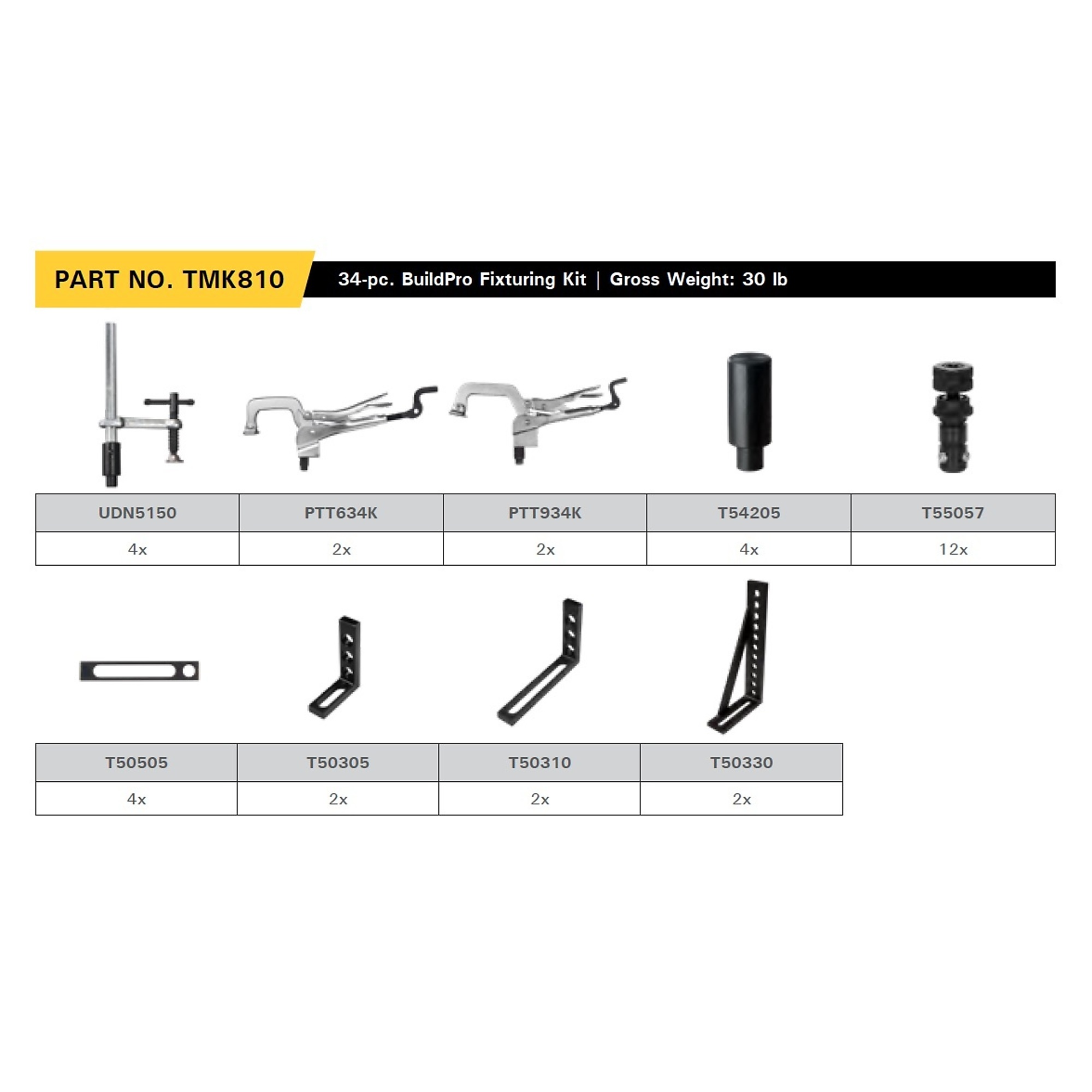 Strong Hand Tools Buildpro Alpha 5/8 Welding Table Fixturing Kit, 34 Pc., Model# TMK810
